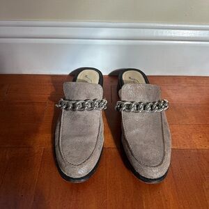 Free People Vida Chain Mule Leather slip on, size 8/3